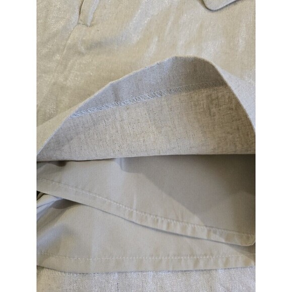 Nine West Belted Linen Blend Shorts Womens Size Small Metallic Gold Welt  Pocket - Picture 9 of 12